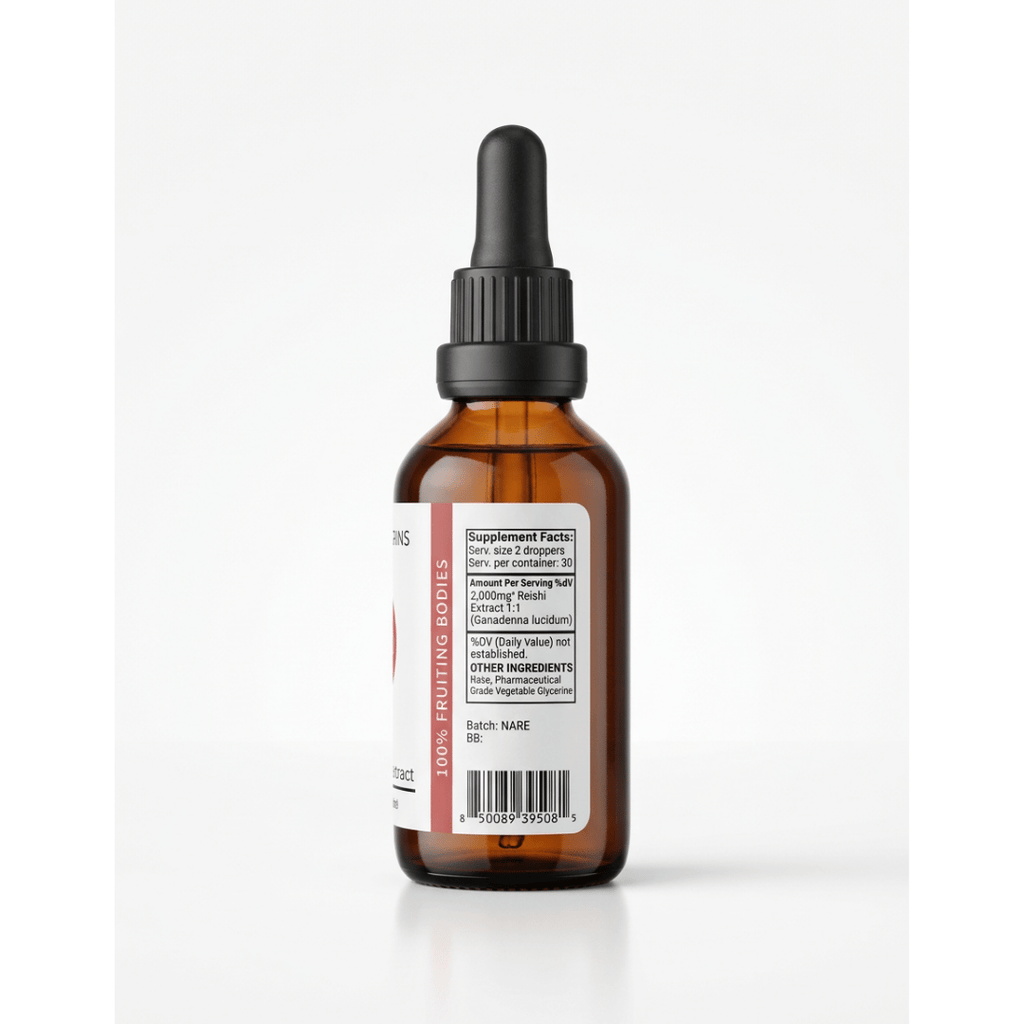 Reishi Mushroom Extract for Stress Support & Relaxation | 2oz Alcohol Free Tincture