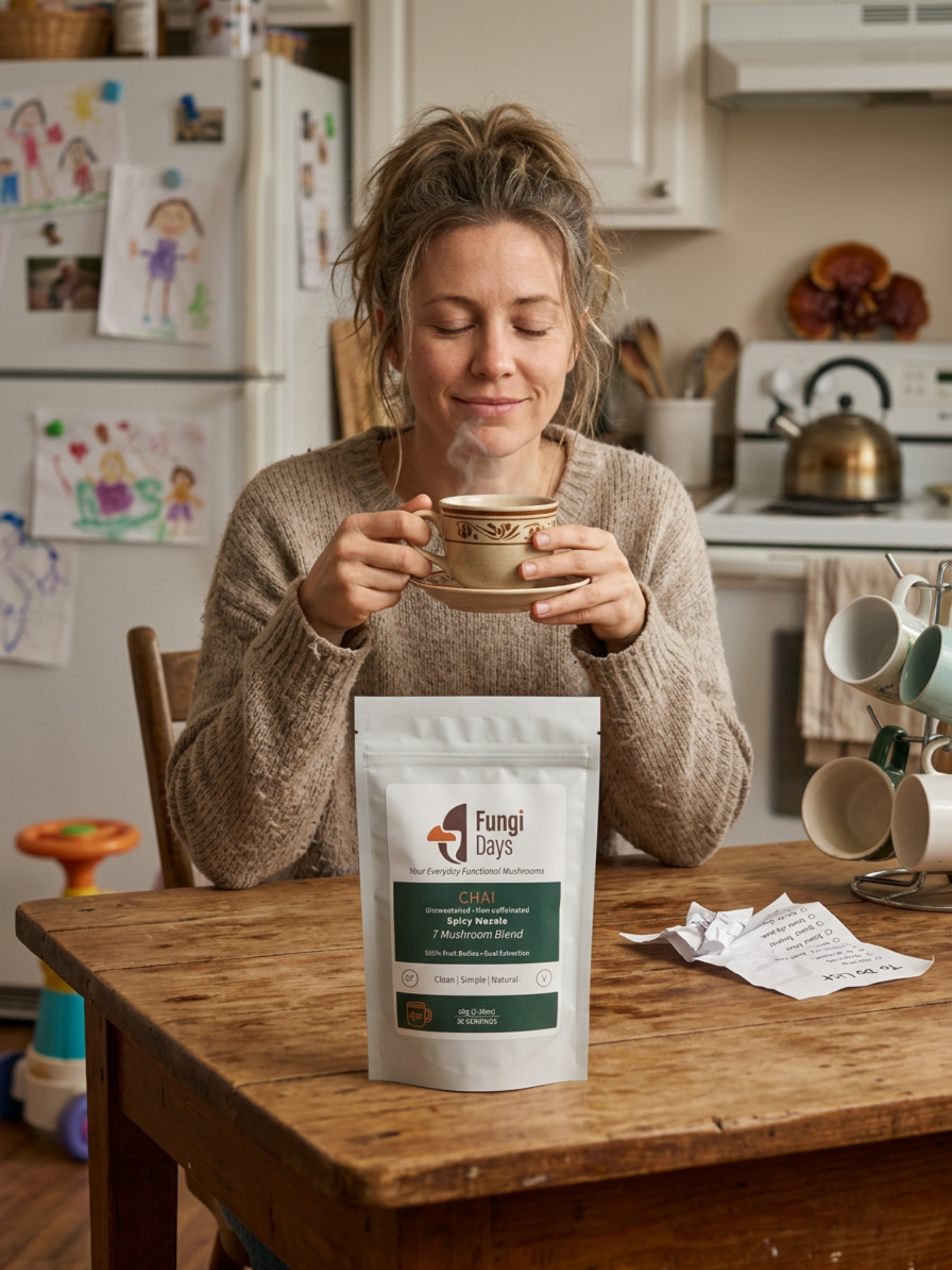Unsweetened Vegan Chai with 7 Functional Mushrooms | Traditional Spiced Wellness Blend