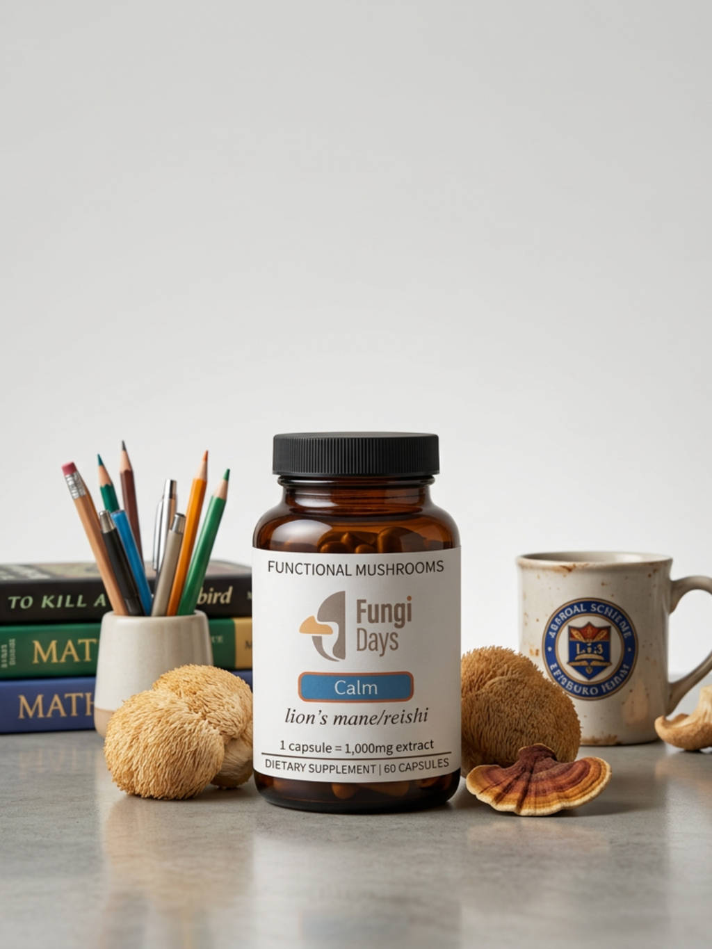 Calm Mushroom Blend for Stress Support & Relaxation | 60ct Capsules