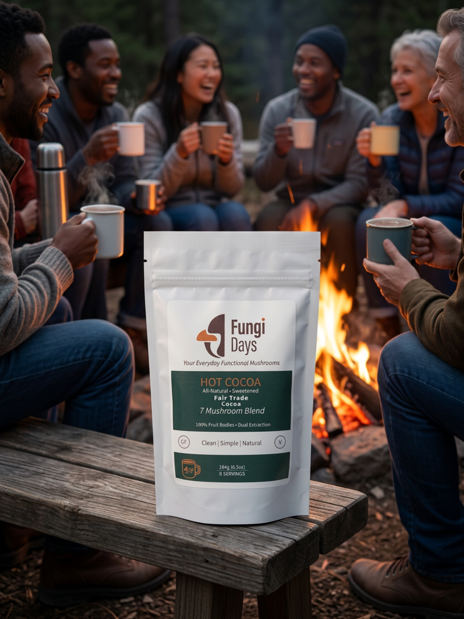 Hot Cocoa with 7 Functional Mushrooms | Rich Chocolate Wellness Blend